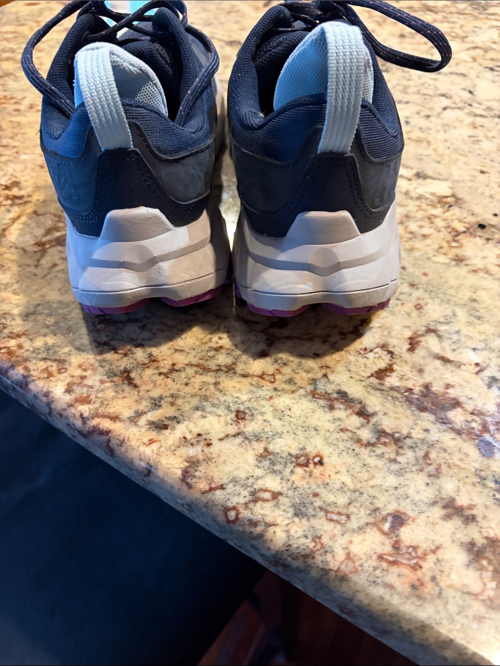 Women’s Navy Running Sneakers with Purple Accents HOKA CLIFTON 9. - Picture 3 of 5